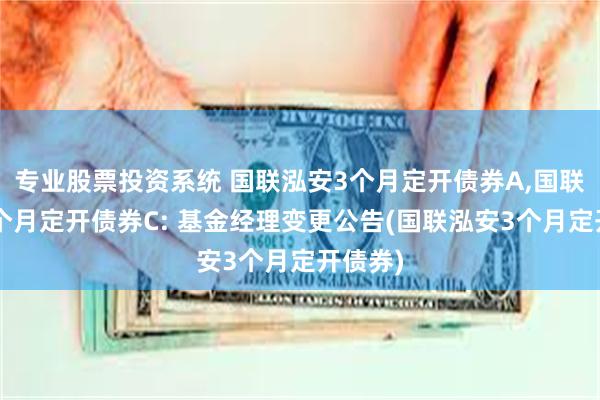 专业股票投资系统 国联泓安3个月定开债券A,国联泓安3个月定开债券C: 基金经理变更公告(国联泓安3个月定开债券)