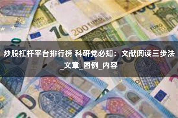 炒股杠杆平台排行榜 科研党必知：文献阅读三步法_文章_图例_内容