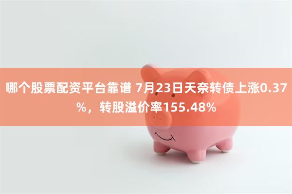 哪个股票配资平台靠谱 7月23日天奈转债上涨0.37%，转股溢价率155.48%